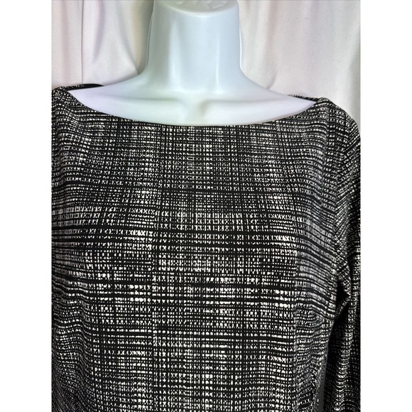 Lauren Ralph Lauren Stretch Drs Size 10 Cream & Black Jersey Long Sleeved Dress - Picture 4 of 8